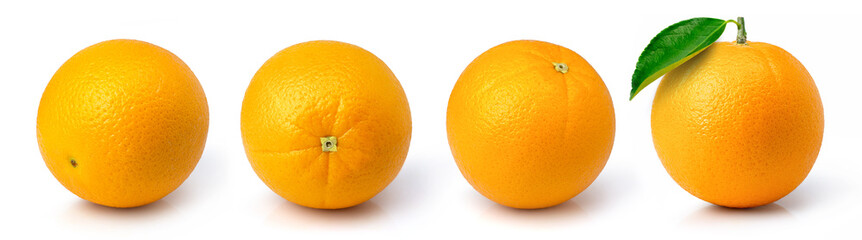 Fresh orange fruit isolated on white.