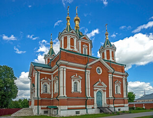 Fototapeta na wymiar Holy Cross cathedral. Years of construction 1848 - 1855. Asuumption monastery, city of Kolomna, Russia