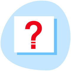 Question mark pictogram. Isolated flat vector icon. Query symbol, support logotype element.