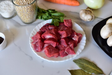 Ingredientes para receta con carne 