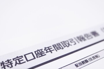 証券口座から送付された特定口座年間取引報告書