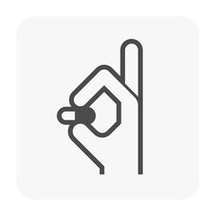 Manufacture of pharmaceutical, nutraceutical, supplement or cleaning product in hand vector icon design. That encapsulation by hard-shelled capsules. Contain dry, powdered ingredients or pellet.