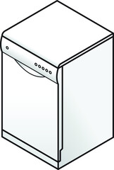 A classic white dishwasher.