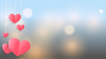 Fototapeta na wymiar Happy valentines day template with Abstract bokeh light background