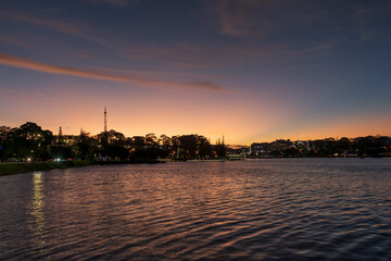 Fototapeta premium Sunset over the lake