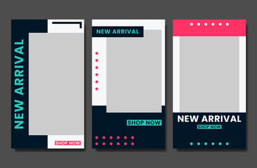 Collection of social media stories templates. Suitable for online stores in promoting a product or brand
