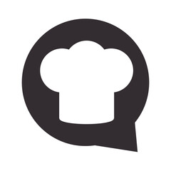 chef hat restaurant kitchen silhouette style icon
