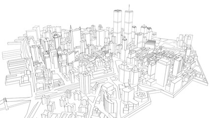 Fototapeta na wymiar sketch of a city