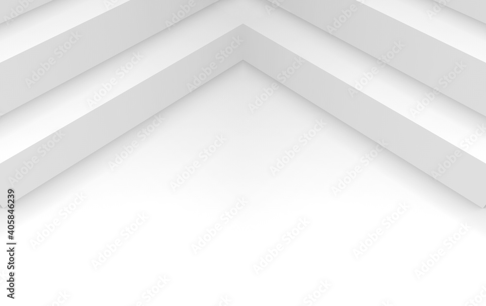 Aufkleber 3d rendering. abstract long cube corner on copy space white background.