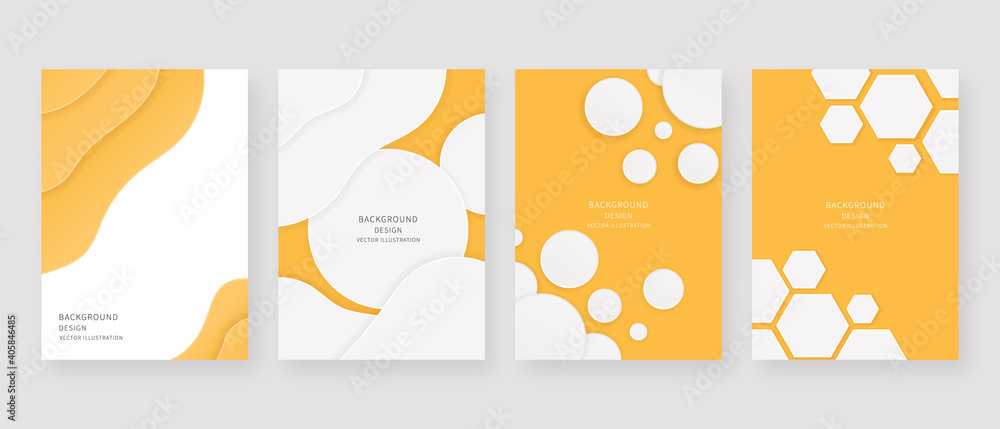 Poster minimal concept background. abstract paper cut backgrounds with copy space for text. vector illustra