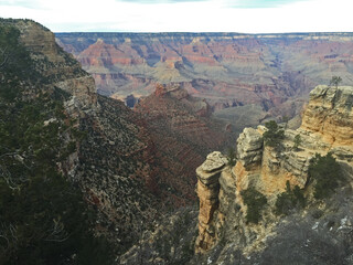 Grand Canyon from the south rim in Arizona looking east