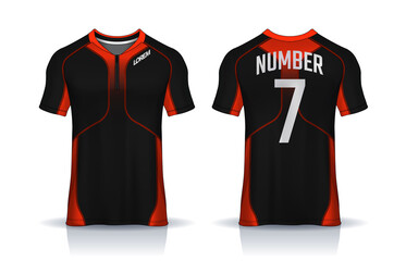 t-shirt sport design template, Soccer jersey mockup for football club. uniform front and back view.
