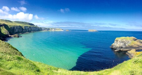 panorama of the sea and mountains