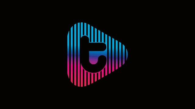Letter T Play Button, Media Studio Stream Based Technology, Colorful logo Videos