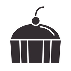 chef, cupcake with fruit dessert snack silhouette style icon