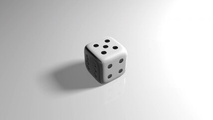  Rolling throw a white dice number 5 five game bet casino animation 3d - Powered by Adobe