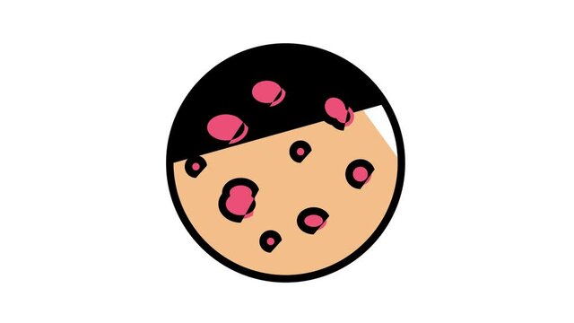 pityriasis rosea skin disease animated color icon. pityriasis rosea skin disease sign. isolated on white background