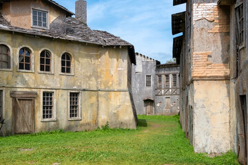  Wooden scenery of the old city for filming feature films
