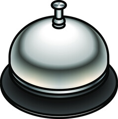 A classic round domed stainless steel desk bell.