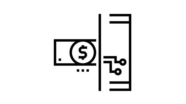 electonic money animated black icon. electonic money sign. isolated on white background