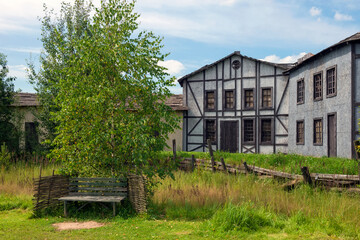 Wooden scenery of the old city for filming feature films