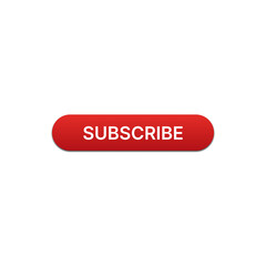 Subscribe button with red color on white background for website and UI material
