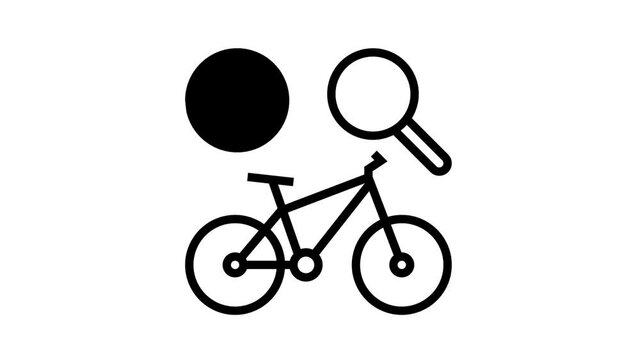 complex bike maintenance animated black icon. complex bike maintenance sign. isolated on white background