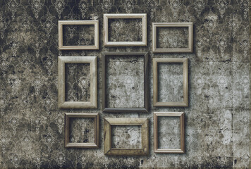 photo frames on wall