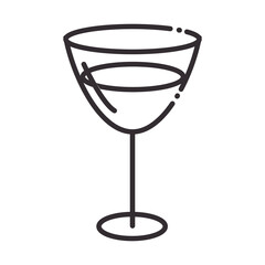 chef, champagne glass kitchen utensil line style icon