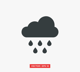 Fototapeta na wymiar Rain Icon Vector Illustration Design Editable Resizable EPS 10