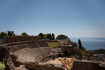 greek theater taormina in Sicily