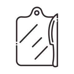 chef, board cutting and knife kitchen utensil line style icon