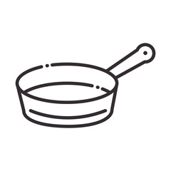 chef, saucepan kitchen utensil line style icon