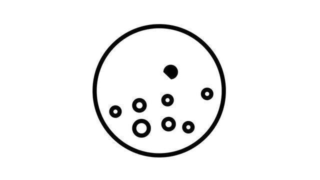 chronic blistering skin disease animated black icon. chronic blistering skin disease sign. isolated on white background
