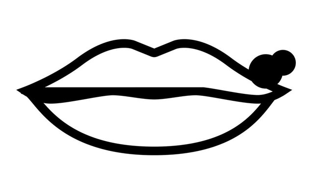 herpes skin disease animated black icon. herpes skin disease sign. isolated on white background