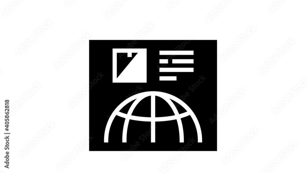 Poster delivery service web site animated glyph icon. delivery service web site sign. isolated on white bac