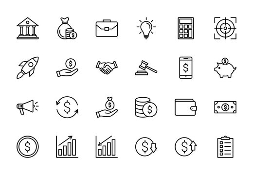 icons set. Business and Finance for web, app,  computer. vector illustration