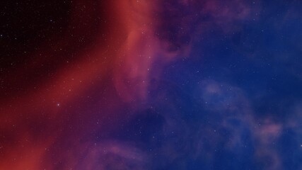 nebula gas cloud in deep outer space, science fiction illustrarion, colorful space background with stars 3d render
