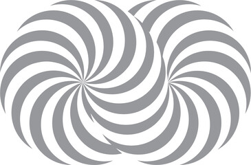 Double swirl spiral geometric icon