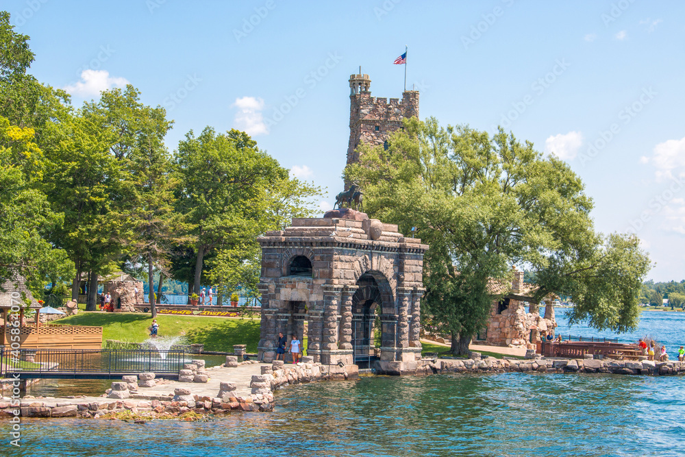 Poster Panoramic View Boldt Castle on Heart Island USA