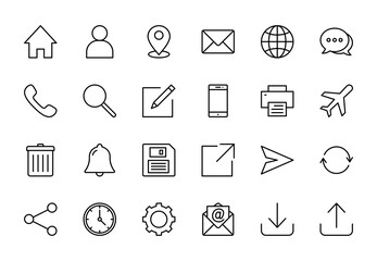 Set of icons, for web mobile app vector illustration