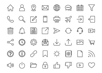 Set of icons, for web mobile app vector illustration