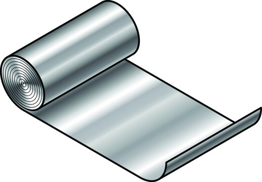 A roll of sheet metal - stainless steel or aluminium.