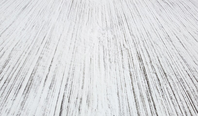 Winter landscape with texture of snowy empty field