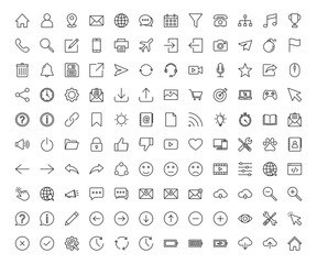 Set of icons, for web mobile app vector illustration