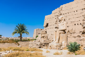 Fototapeta premium The Karnak Temple Complex, a vast mix of decayed temples, chapels, pylons, and other buildings in Luxor, Egypt