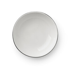 Top view of empty white ceramic bowl