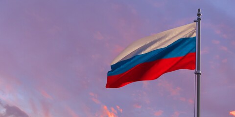 3d rendering of the national flag of the Russia