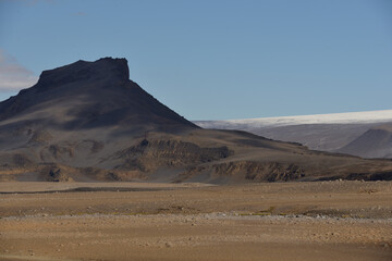 Fototapeta na wymiar Landscape of Langjokull region in the middle of Iceland