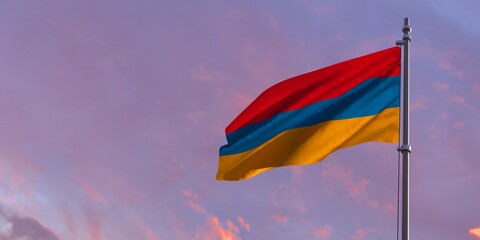 3d rendering of the national flag of the Armenia